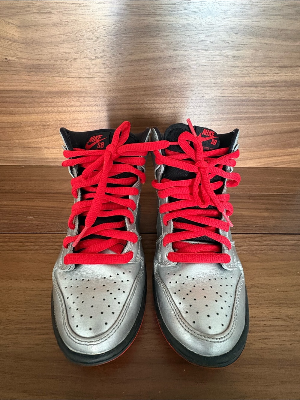 NikeSB Dunk High Pro 'Steel Reserve’ SILVER/BLACK/CHALLENGE RED